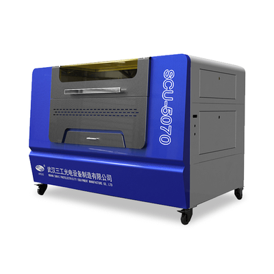 Blaue und graue CO2-Laserschneider-Graviermaschine SCU5070X
